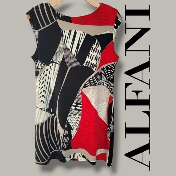 Alfani Women’s urban flight red white black short dress - medium - Picture 6 of 6